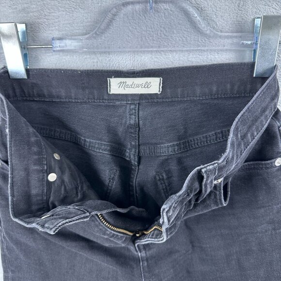 Madewell Classic Straight Leg Jeans Womens Size 25 High Rise Stretch Black - Picture 5 of 13